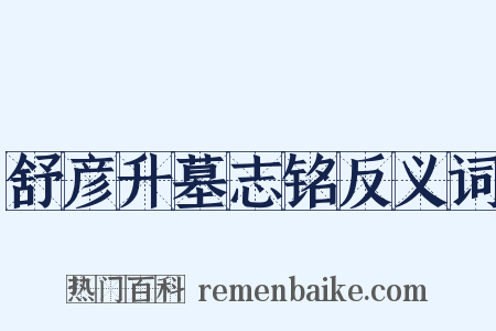 舒彦升墓志铭反义词是什么意思的图片